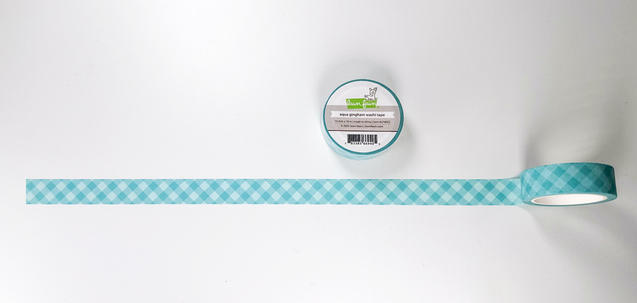 Lawn Fawn Aqua Gingham Washi Tape (LF4022)