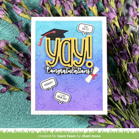 Lawn Fawn All The Grad Caps Clear Stamps (LF4079)
