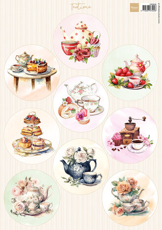 Marianne Design Decoupage Sheet A4 Circles Teatime (VK9648)