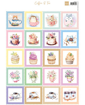 Marianne Design Decoupage Sheet A4 Stamps Coffee & Tea (VK9647)