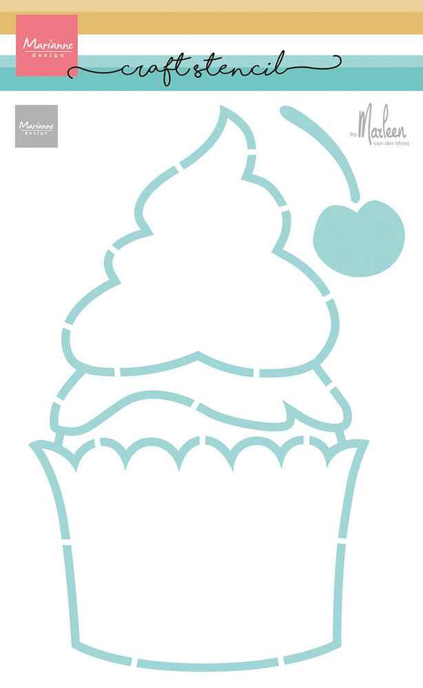 Marianne Design Craft Stencils Cup Cake by Marleen (PS8194)