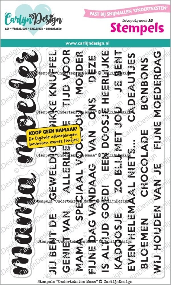 CarlijnDesign Clear Stamps Onderteksten voor Mama by CarlijnDesign (CDST-0174)