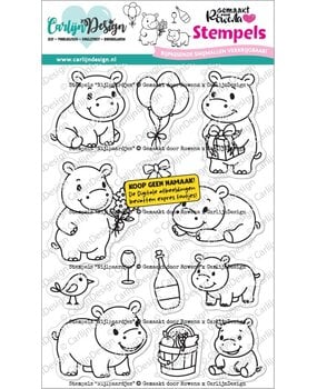 CarlijnDesign Clear Stamps Nijlpaardjes by Gemaakt door Rowena (CDST-0173)