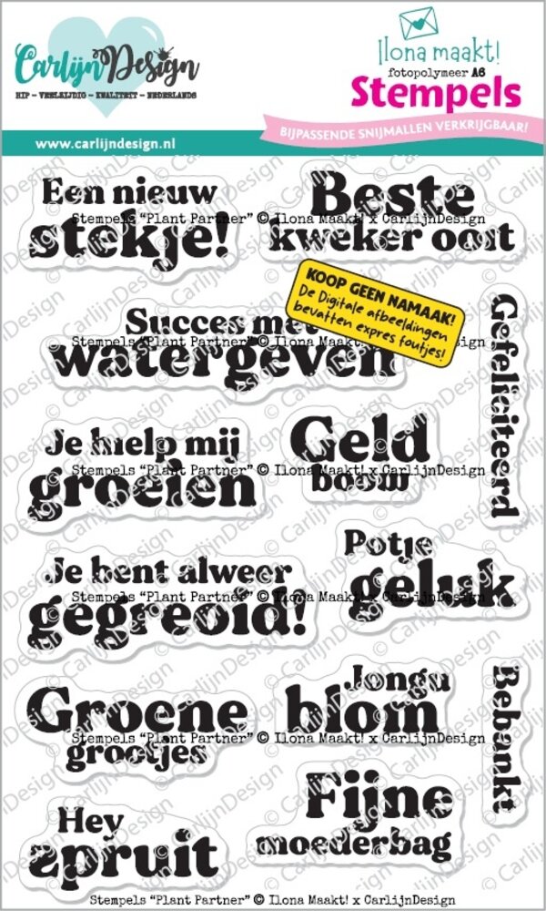 CarlijnDesign Clear Stamps Plant Partner by Ilona Maakt (CDST-0169)