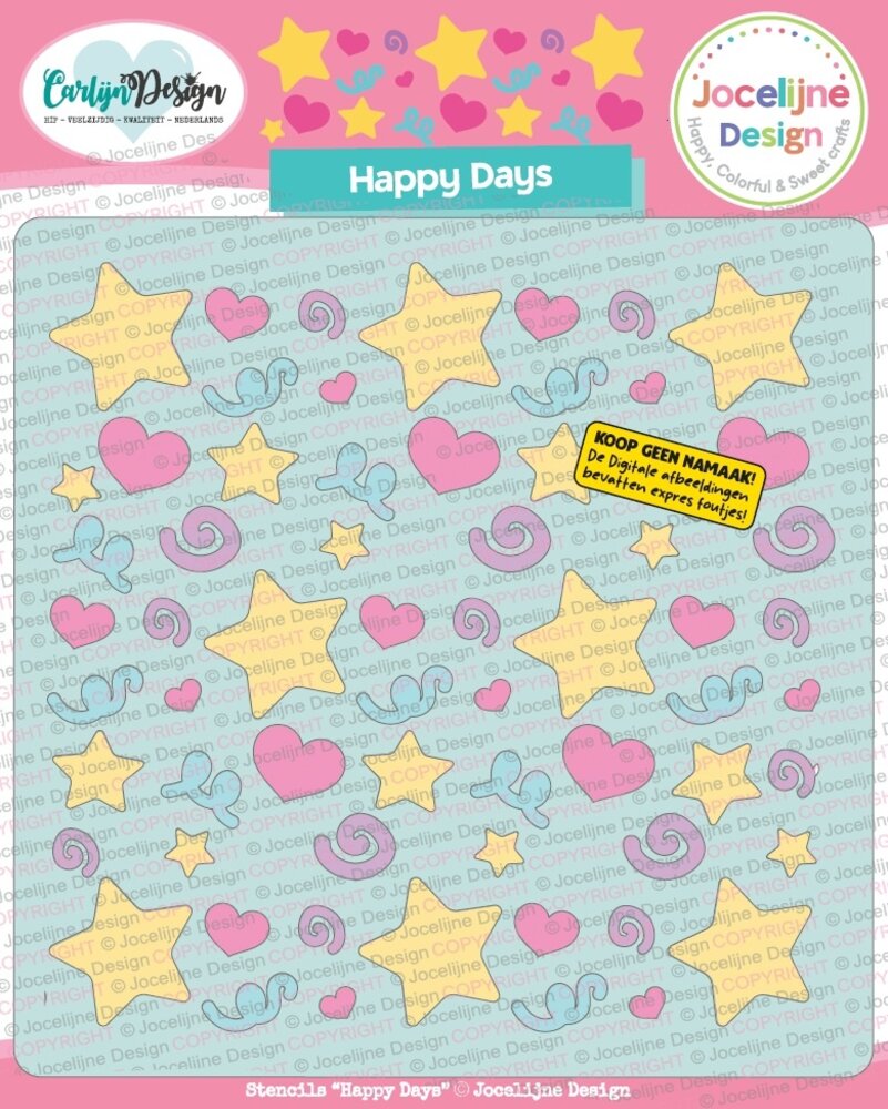 CarlijnDesign Stencils Happy Days by Jocelijne Design (CDJD-0079)