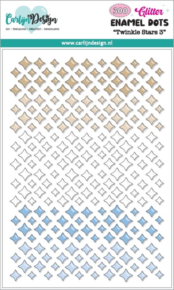CarlijnDesign Glitter Enamel Dots Twinkle Stars 3 (300pcs) by CarlijnDesign (CDED-0017)