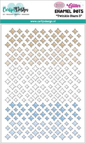CarlijnDesign Glitter Enamel Dots Twinkle Stars 3 (300pcs) by CarlijnDesign (CDED-0017)