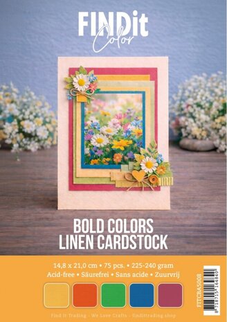 Find It Linen Cardstock A5 Bold Colors (75pcs) (FITCBA5008)