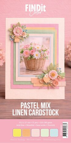 Find It Linen Cardstock 4K Pastel Mix (75pcs) (FITCB4K007)