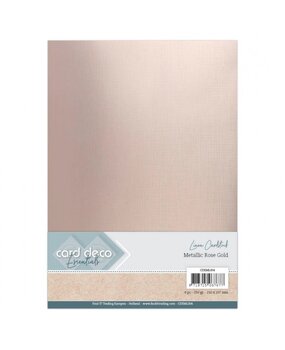 Card Deco Linen Cardstock A4 Metallic Rose Gold (6pcs) (CDEML004)