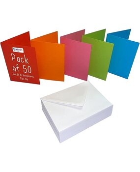 Craft UK Card and Envelopes C6 Mixed Colours w/ White Envelopes (CUK2483)