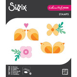 Sizzix Clear Stamps Print & Pattern Birds & Blooms #1 (15pcs) by Catherine Pooler (667109)