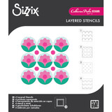 Sizzix Mini Layered Stencils Print & Pattern Daisy (4pcs) by Catherine Pooler (667113)