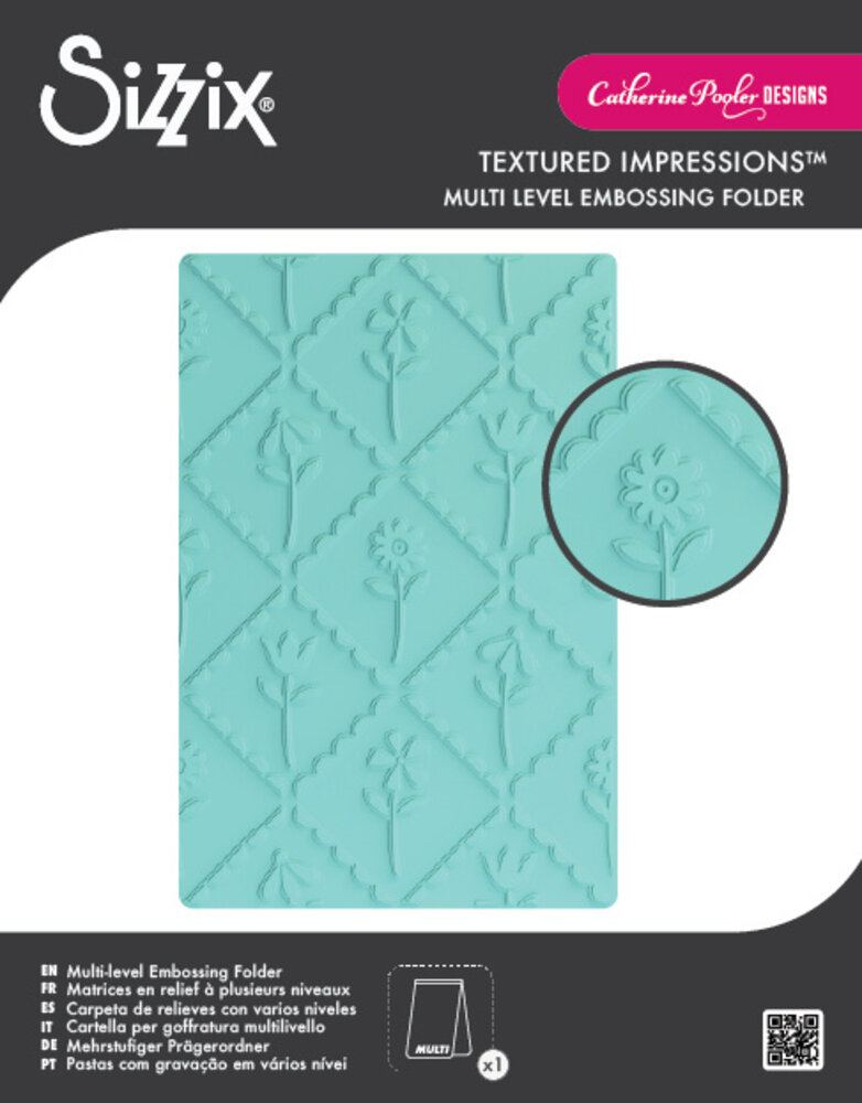 Sizzix Multi-Level Textured Impressions Scallop Framed Florals by Catherine Pooler (667117)