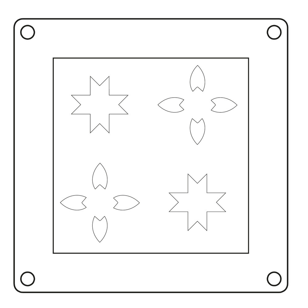 Sizzix Mini Layered Stencils Print & Pattern Patchework Tile (4pcs) by Catherine Pooler (667119)