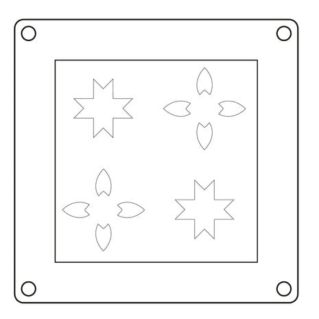 Sizzix Mini Layered Stencils Print & Pattern Patchework Tile (4pcs) by Catherine Pooler (667119)
