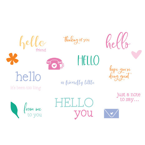 Sizzix Clear Stamps Print & Pattern Hello Sentiments (18pcs) by Catherine Pooler (667112)
