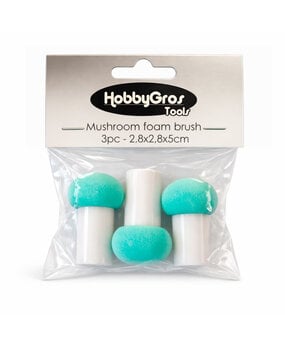 HobbyGros Storage Mushroom 2,8x2,8x5cm Foam Brushes (3pcs) (HGT038)