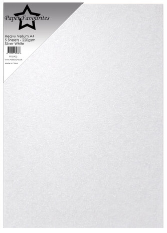 Paper Favourites Heavy Vellum A4 Silver White 220g (5pcs) (PFSS902)