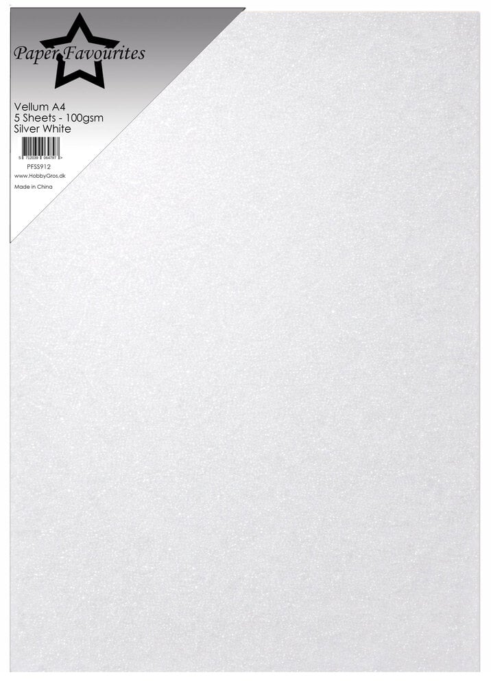 Paper Favourites Vellum A4 Silver White 100g (5pcs) (PFSS912)