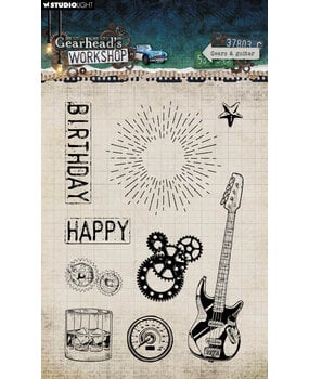 Studio Light Gearhead's Workshop Clear Stamps Gears & Guitar (SL-GW-STAMP944)