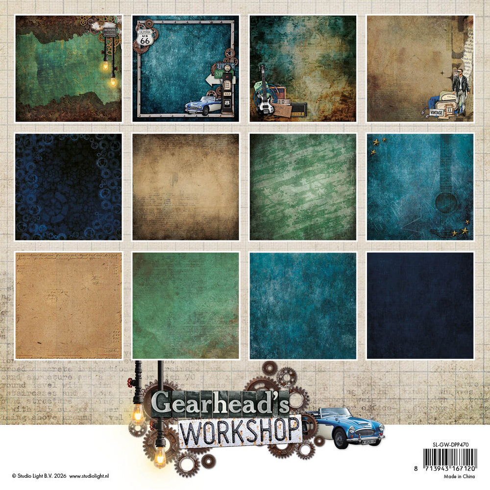 Studio Light Gearhead's Workshop 8x8 Inch Designer Paper Pad Background (SL-GW-DPP470)
