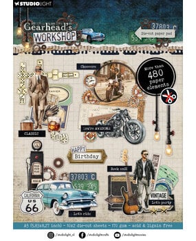 Studio Light Gearhead's Workshop A5 Die-Cut Paper Pad Elements (SL-GW-DCPP469)