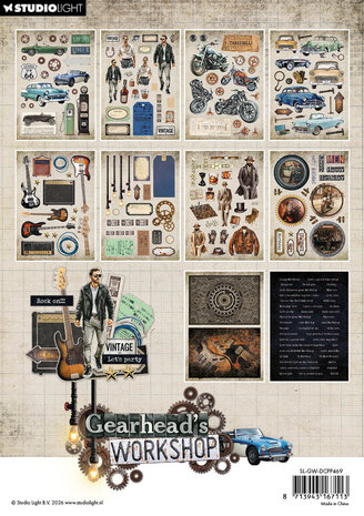 Studio Light Gearhead's Workshop A5 Die-Cut Paper Pad Elements (SL-GW-DCPP469)