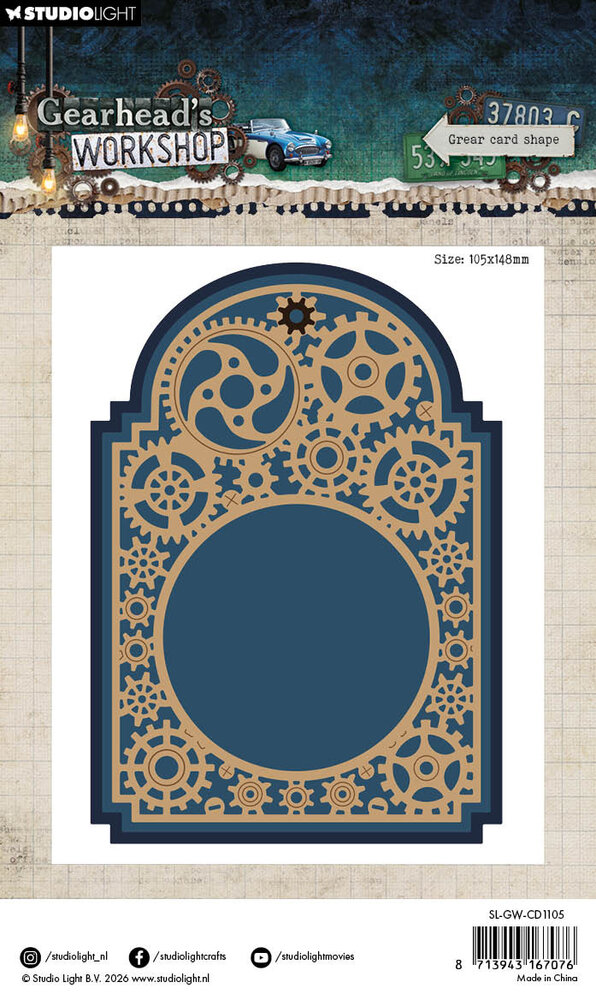 Studio Light Gearhead's Workshop Cutting Dies Gear Card Shape (SL-GW-CD1105)