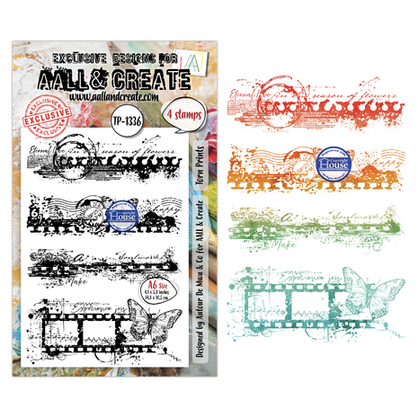 Aall and Create Through the Lens A6 Stamp Sets Torn Prints by Autour de Mwa & Co (AALL-TP-1336)