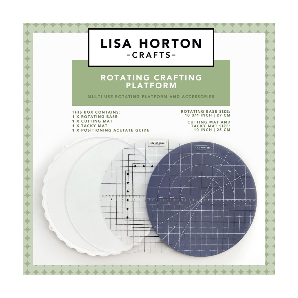 Lisa Horton Crafts Rotating Crafting Platform with Interchangeable Cutting Mat and Tacky Mat (LHCT073)
