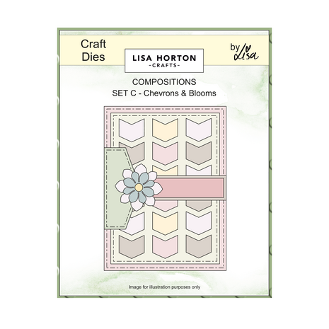 Lisa Horton Crafts Composition Layout Dies Set C Chevrons and Blooms (LHCCD316)