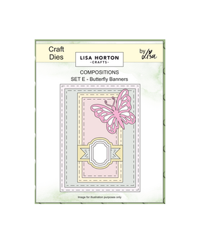 Lisa Horton Crafts Composition Layout Dies Set E Butterfly Banners (LHCCD318)