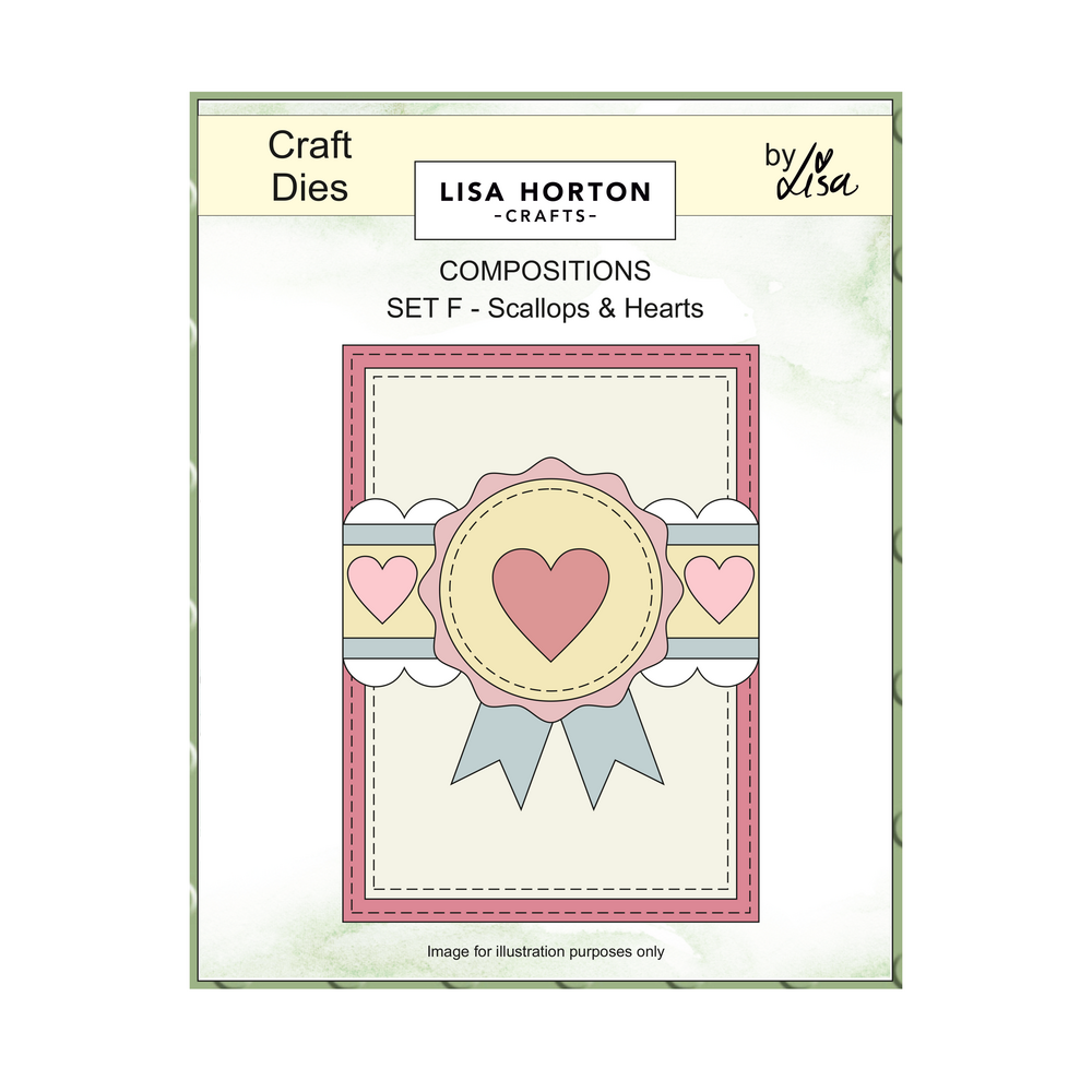 Lisa Horton Crafts Composition Layout Dies Set F Scallops and Hearts (LHCCD319)