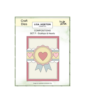 Lisa Horton Crafts Composition Layout Dies Set F Scallops and Hearts (LHCCD319)