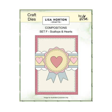 Lisa Horton Crafts Composition Layout Dies Set F Scallops and Hearts (LHCCD319)