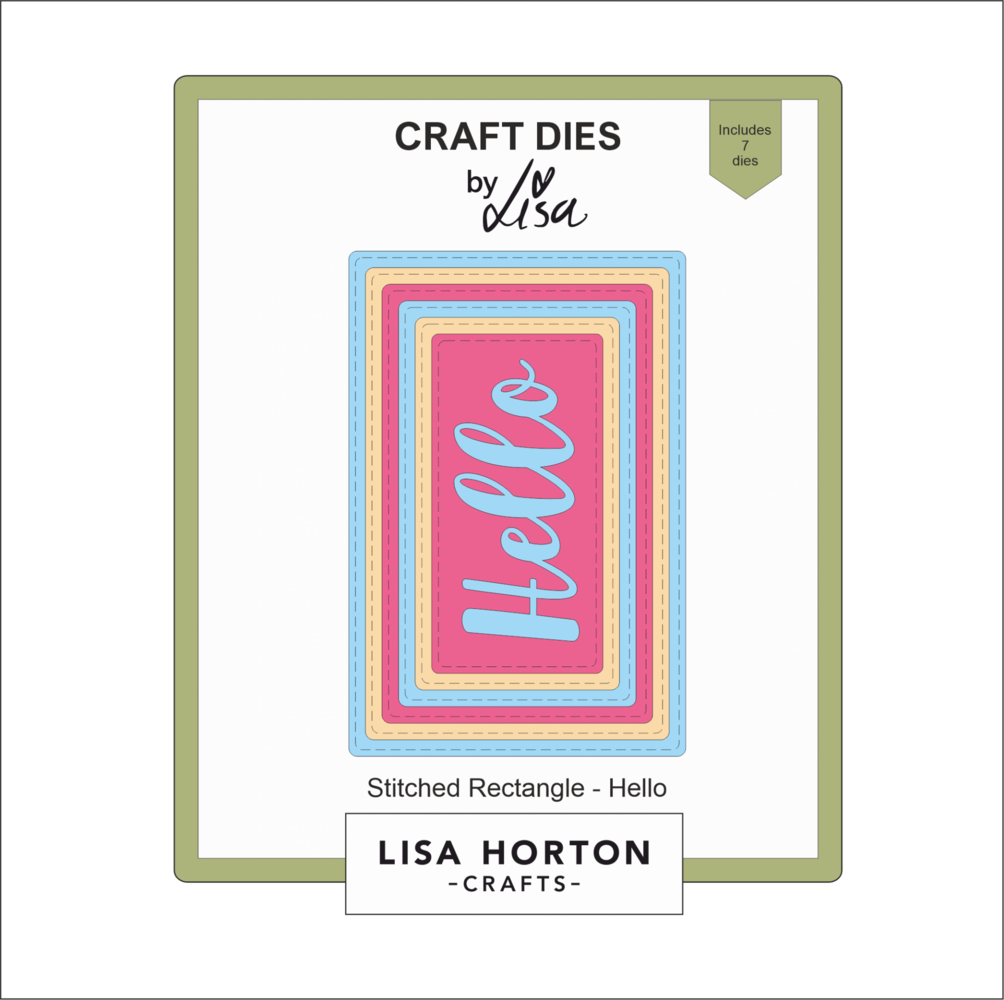 Lisa Horton Crafts Craft Dies Stitched Rectangle Hello (LHCCD276)