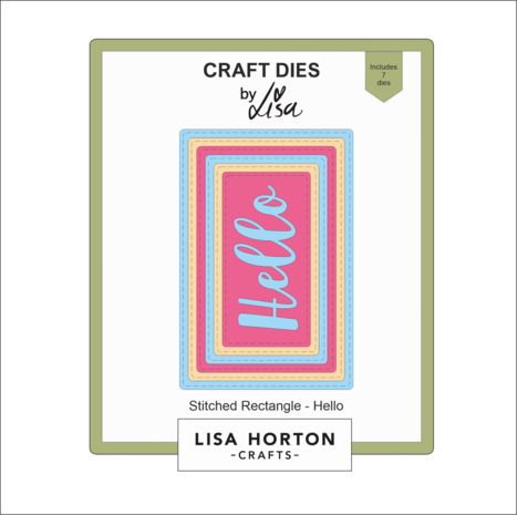 Lisa Horton Crafts Craft Dies Stitched Rectangle Hello (LHCCD276)