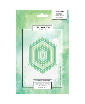 Lisa Horton Crafts Fundamentals Die Set Nested Elongated Hexagon (LHCCD369)