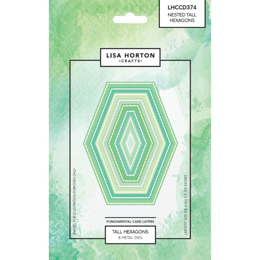 Lisa Horton Crafts Fundamentals Die Set Nested Tall Hexagons (LHCCD374)