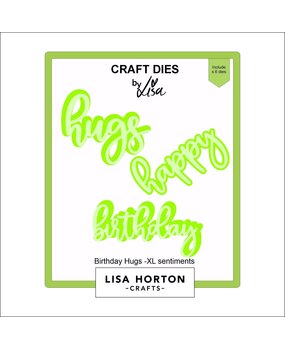Lisa Horton Crafts XL Sentiments Dies Birthday Hugs (LHCCD279)