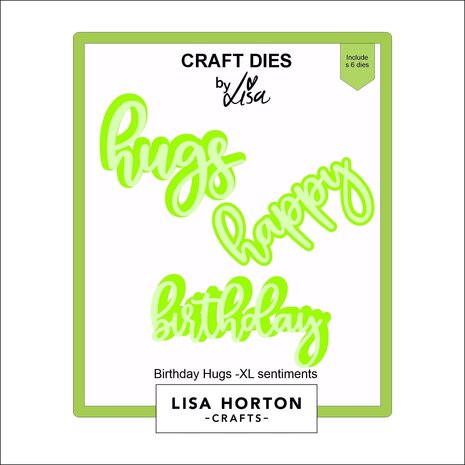 Lisa Horton Crafts XL Sentiments Dies Birthday Hugs (LHCCD279)