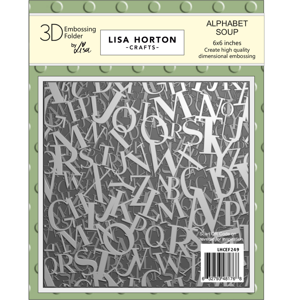 Lisa Horton Crafts Alphabet Soup 6x6 Inch 3D Embossing Folder (LHCEF249)