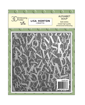 Lisa Horton Crafts Alphabet Soup 6x6 Inch 3D Embossing Folder (LHCEF249)