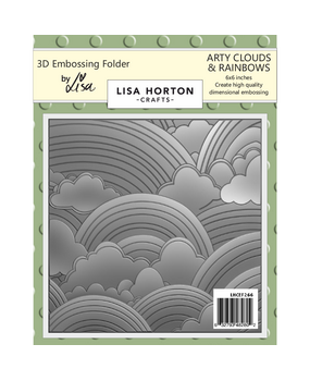 Lisa Horton Crafts Arty Clouds and Rainbows 6x6 Inch 3D Embossing Folder (LHCEF266)