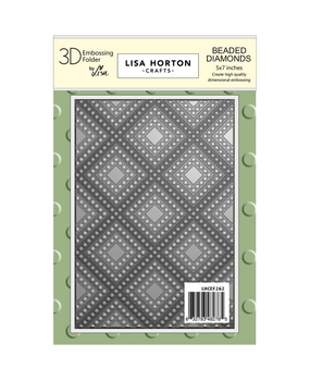 Lisa Horton Crafts Beaded Diamonds 5x7 Inch 3D Embossing Folder (LHCEF262)