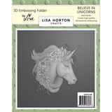 Lisa Horton Crafts Believe In Unicorns 6x6 Inch 3D Embossing Folder (LHCEF268)