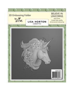 Lisa Horton Crafts Believe In Unicorns 6x6 Inch 3D Embossing Folder (LHCEF268)