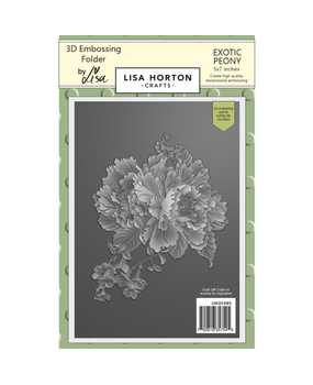 Lisa Horton Crafts Exotic Peony 5x7 Inch 3D Embossing Folder with Die (LHCEF085)