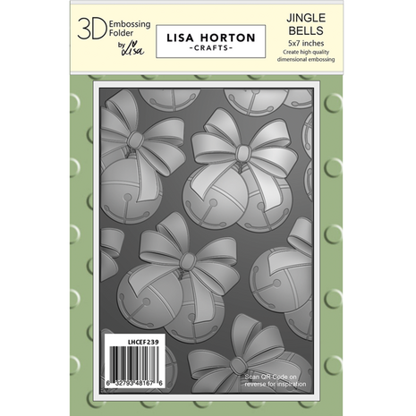 Lisa Horton Crafts Jingle Bells 5x7 Inch 3D Embossing Folder (LHCEF239)